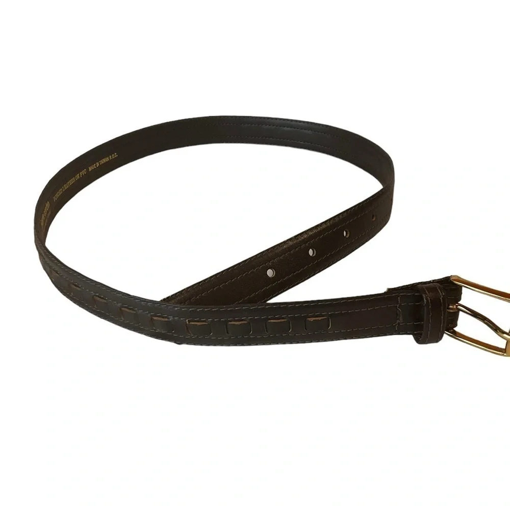 Pierre Cardin Leather Belt Size 30 Dark Brown